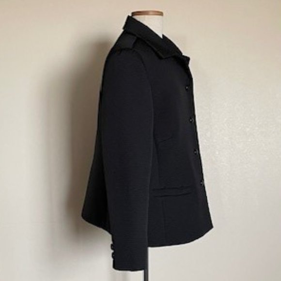 Casual Corner Annex Woman 16W Lined Black Textured Classic Dressy Coat Jacket - Picture 2 of 5